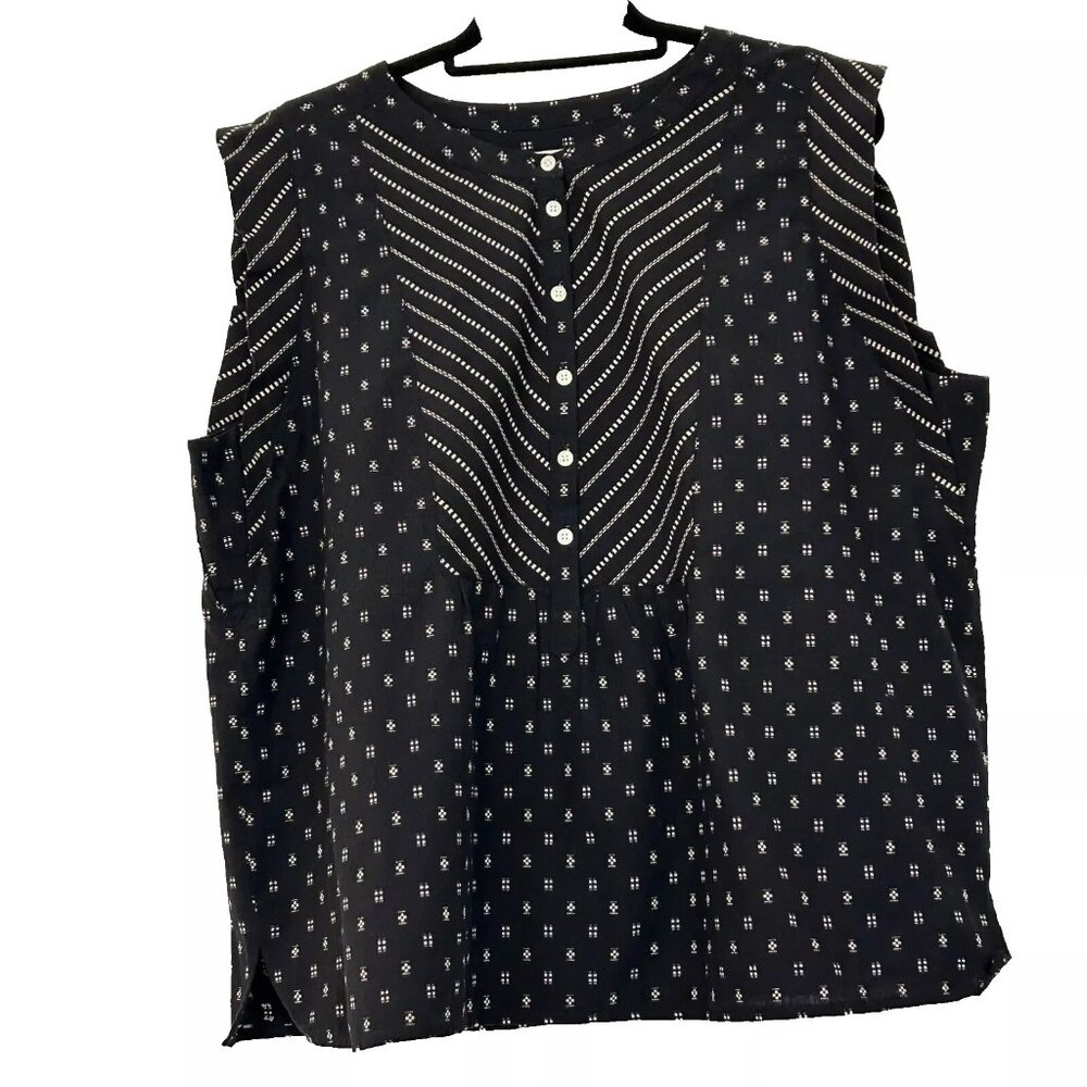 Talbots Textured Sleeveless Top size XL NWT Black